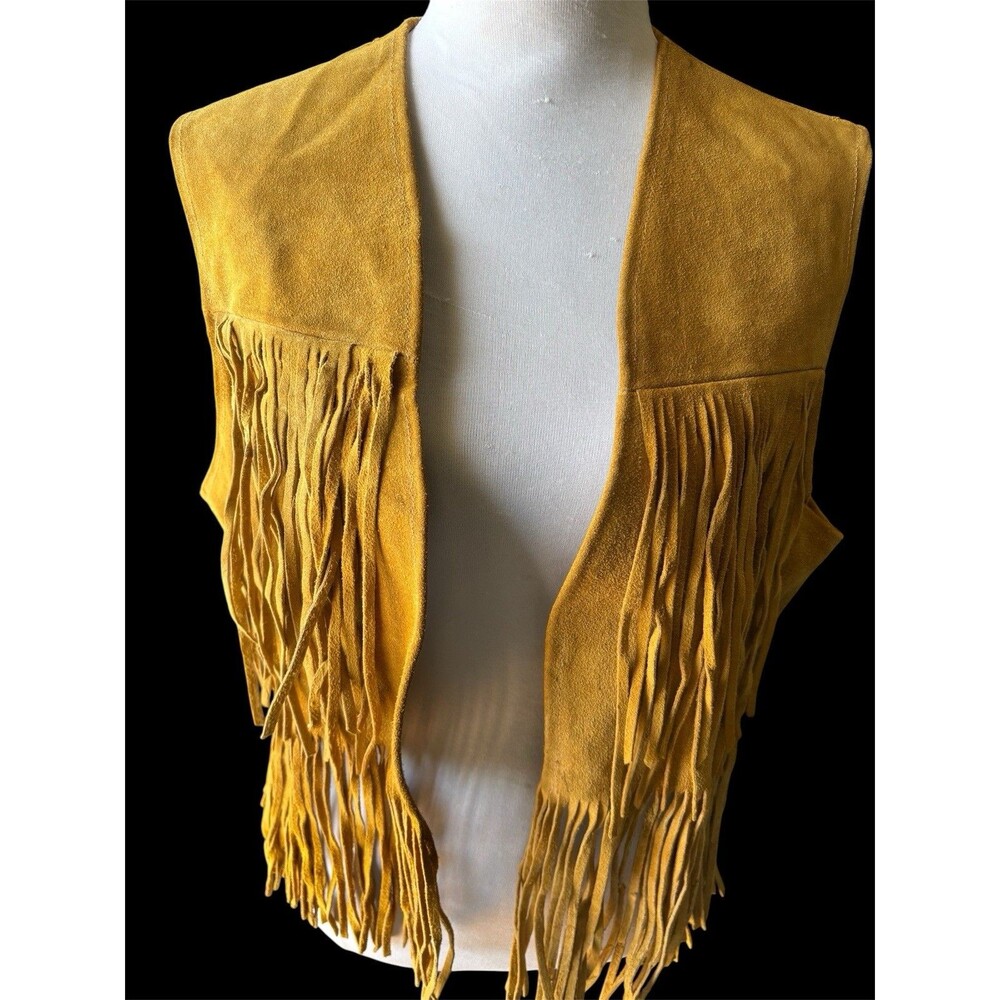 Vtg 70s Trego's Westwear Suede Fringe Vest, Boho Country Festival Western Unisex
